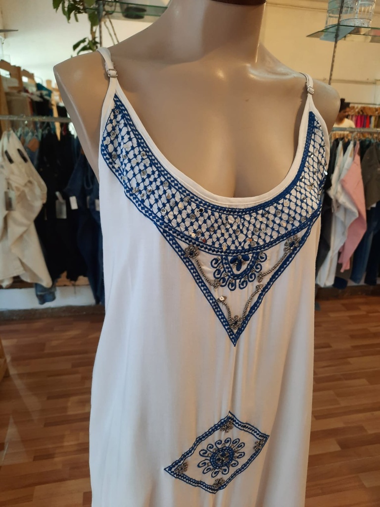 Vestido Bendita con bordado y lentejuelas