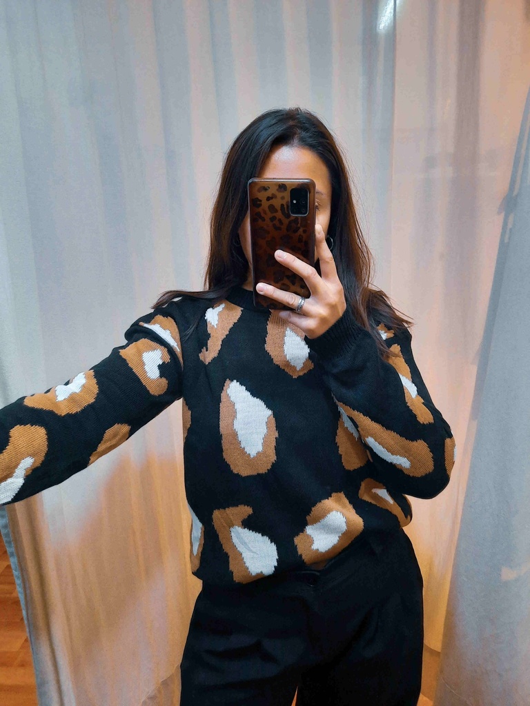 Sweater Print Leopardo