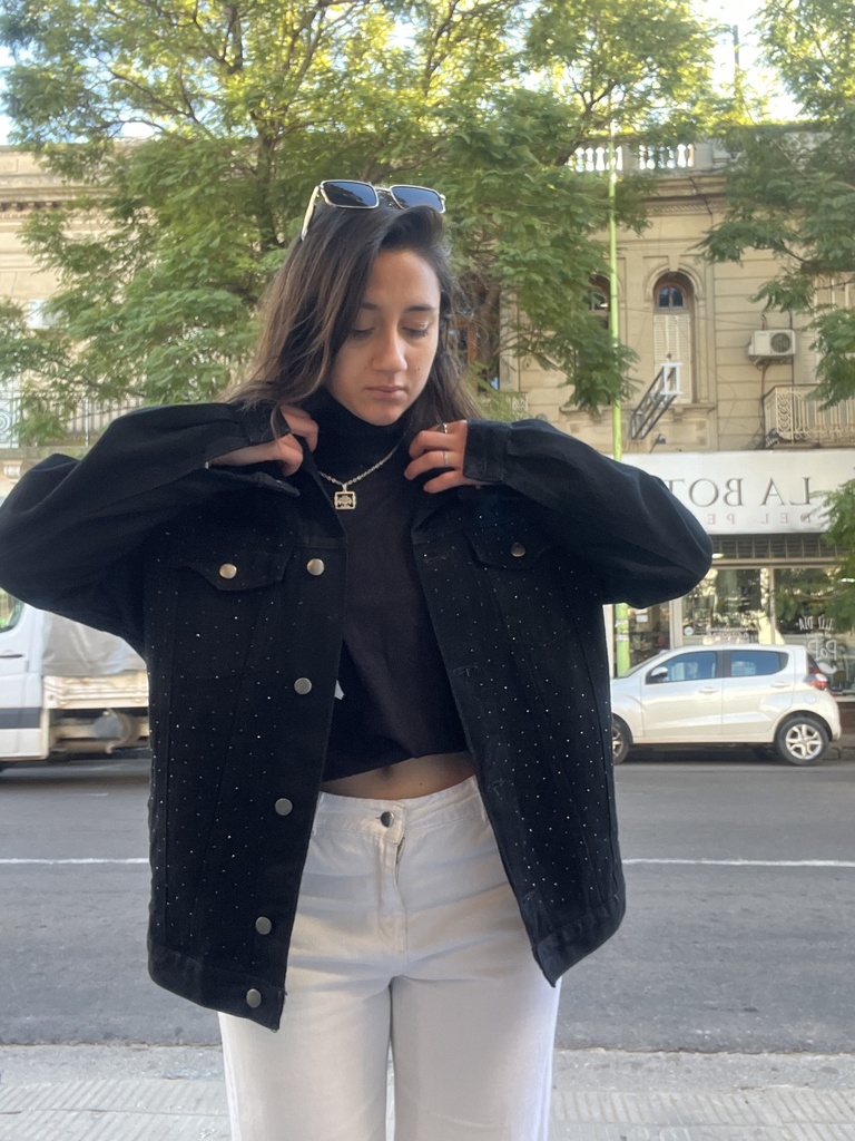 Chaqueta jean Black Strass