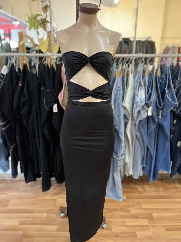 Vestido largo straples Glitter