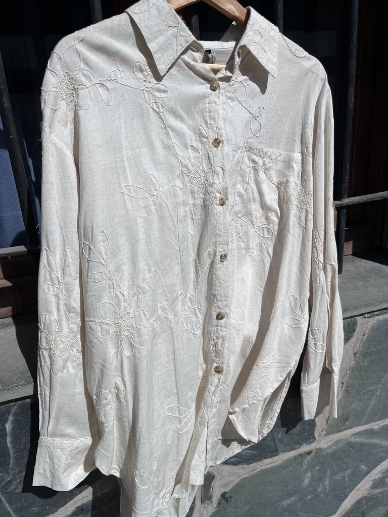 Camisa lino beige Palel