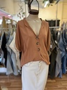 Blusa lino camel Botones