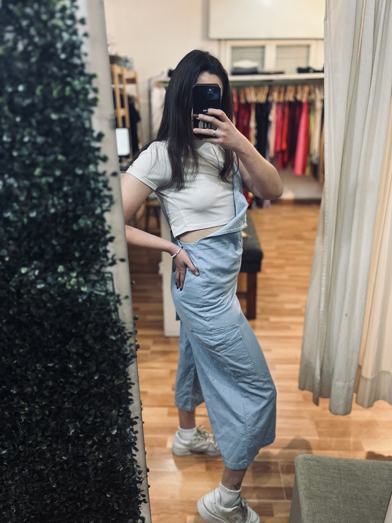 Mono capri cargo simil jean 1