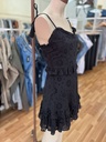 Vestido corto broderie negro Mora
