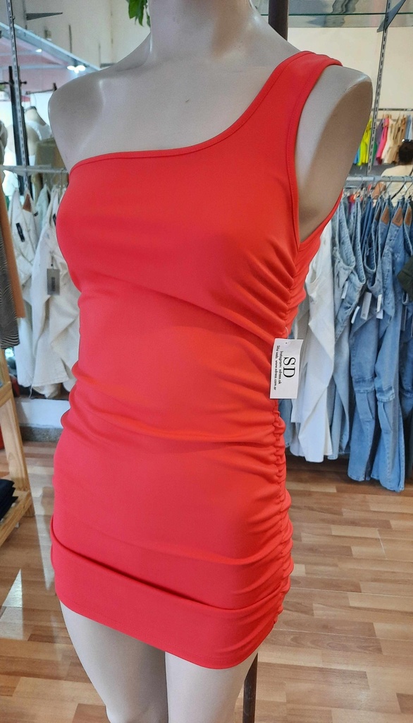 Vestido Frunce Un Hombro