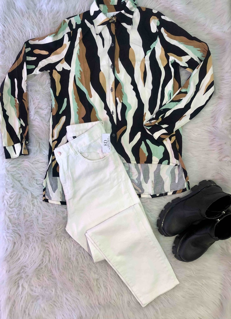 Camisa Estampada Lino