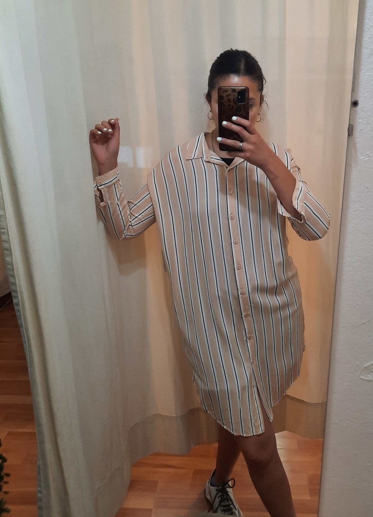 Vestido Camisero Rayado