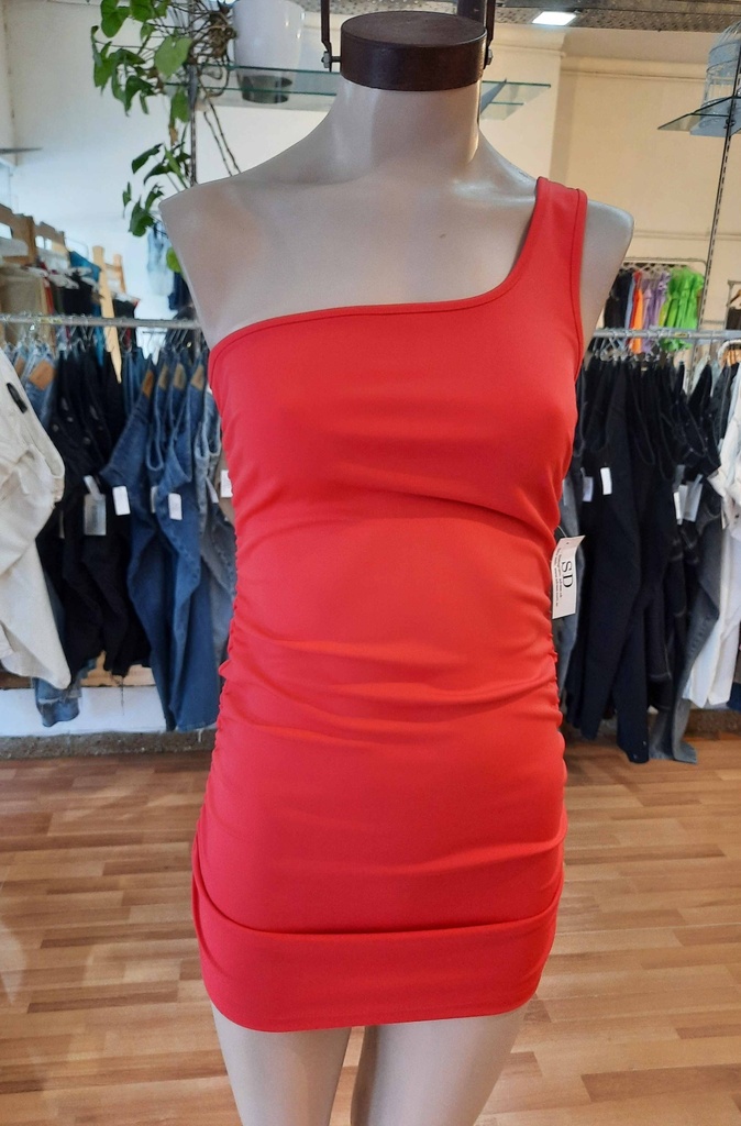 Vestido Frunce Un Hombro