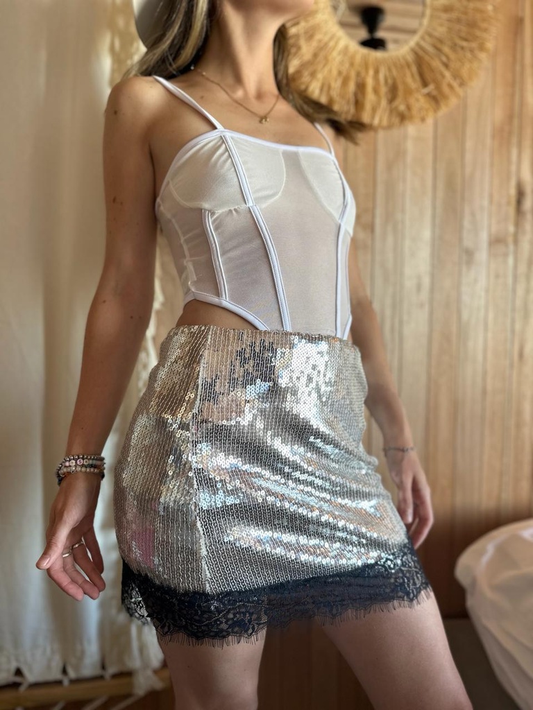 Falda Wanda Lentejuelas Puntilla