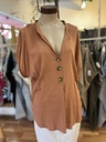 Blusa lino camel Botones