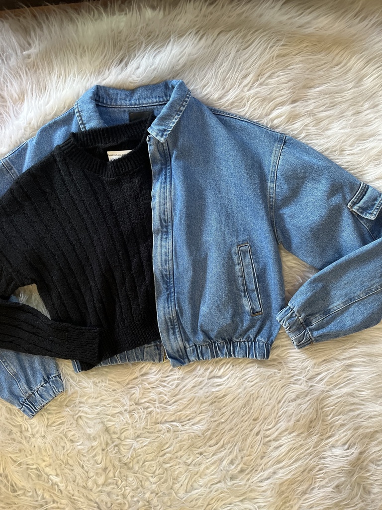 Chaqueta jean bomber Blue