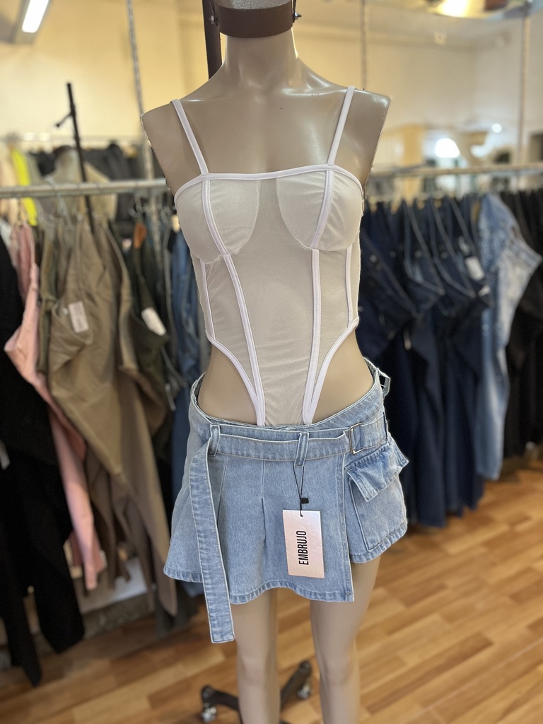 Skort jean tablas Cargo