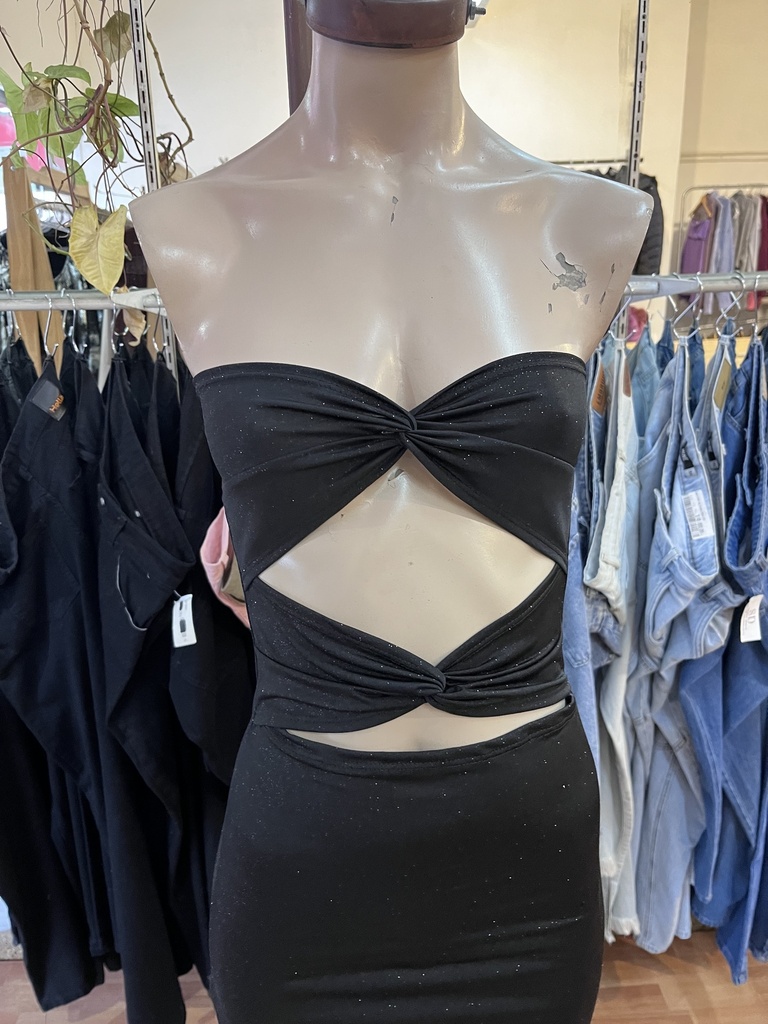 Vestido largo straples Glitter