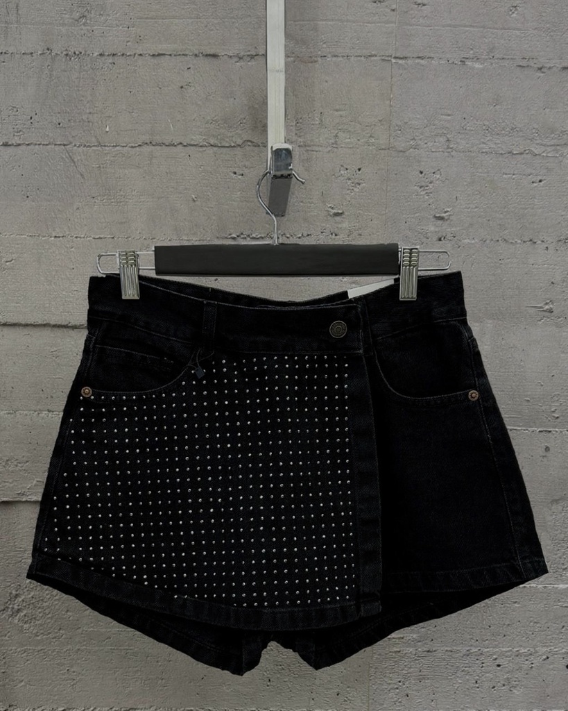 Skort negro Strass