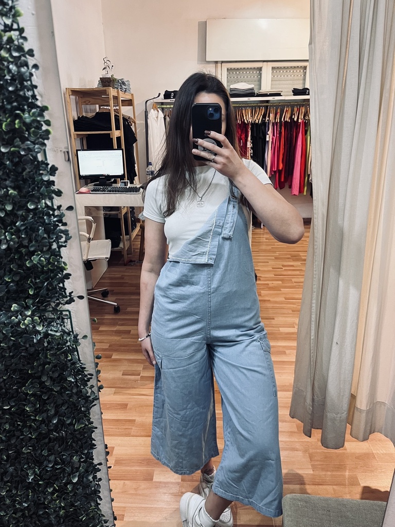 Mono capri cargo simil jean