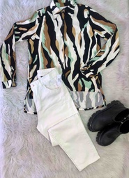 Camisa Estampada Lino