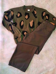 Jean Wide Leg Verde Militar