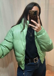 Campera Puffer Engomada Verde