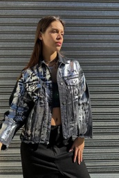 Chaqueta Negra Metalizada