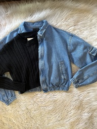Chaqueta jean bomber Blue