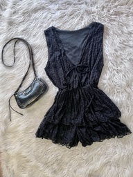 Mono corto negro Encaje